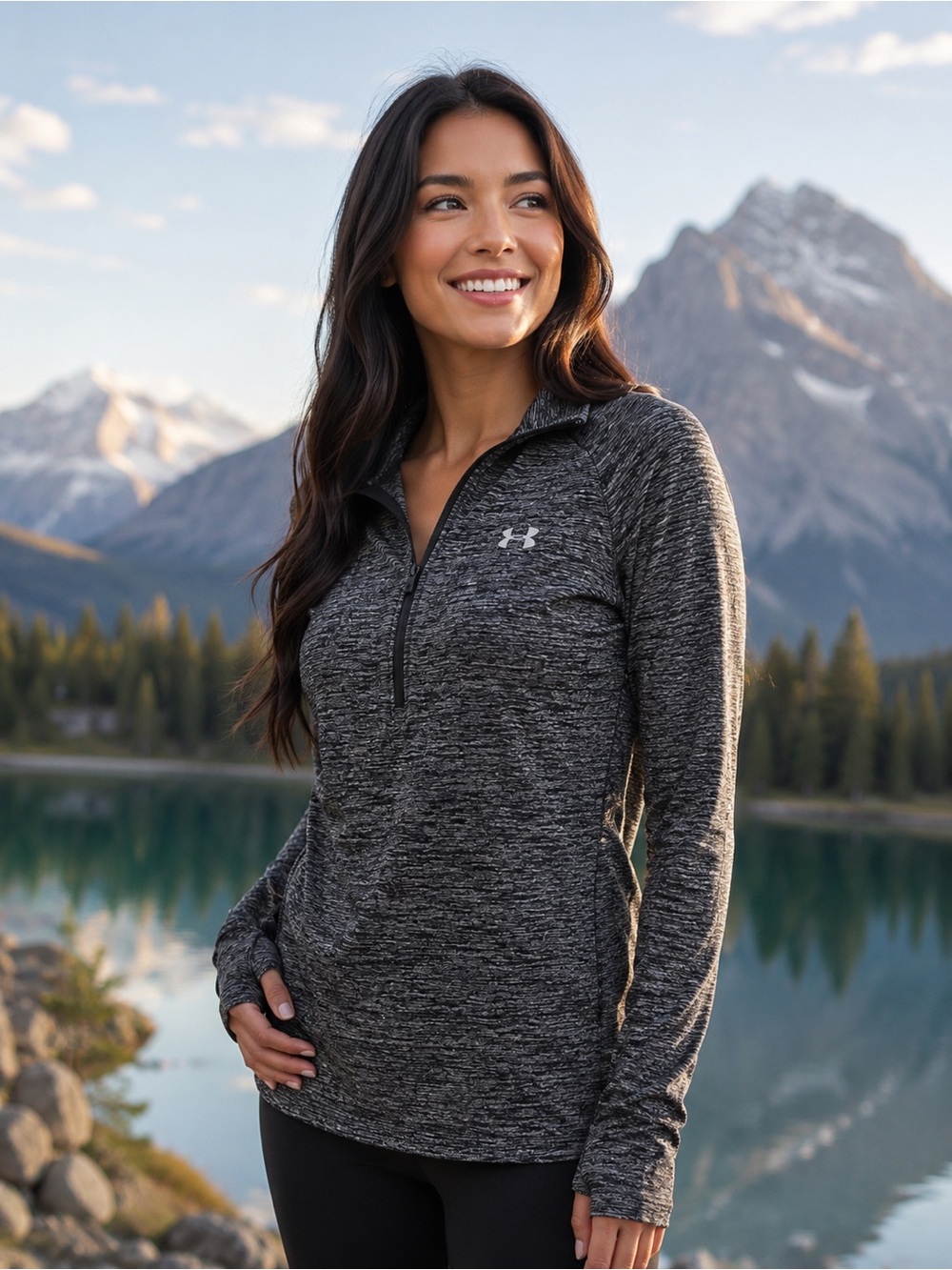 Under Armour HeatGear Gray Quarter Zip Pullover Women’s Small